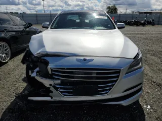 2015 Hyundai Genesis 3.8L with VIN KMHGN4JEXFU047955, listed as a Copart auction lot 48955005 with 91,274 mi miles and Salvage Title. Bid and sale history available at carsss.com. Image 5.
