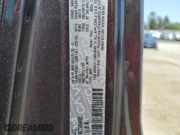 2021 Jeep Wrangler Unlimited Sport S with VIN 1C4HJXDNXMW795690, listed as a Copart auction lot 54250015 with 23,175 mi miles and Salvage title. Bid and sale history available at DreamBid. Image 12.