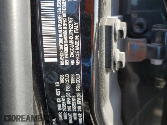 2018 Jeep Renegade Latitude z VIN ZACCJABHXJPH22767, wystawiony jako Copart lot #56832115 z przebiegiem 61 047 mil mil oraz Czysty tytuł • Clean title. Historia ofert i sprzedaży dostępna na DreamBid. Obrazek 13.