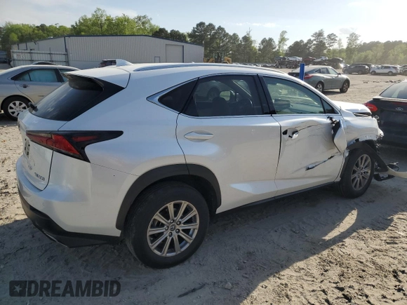 2021 Lexus NX with VIN JTJDARDZ5M5025994, listed as a Copart auction lot 53111605 with 57,805 mi miles and Salvage Title. Bid and sale history available at carsss.com. Image 3.