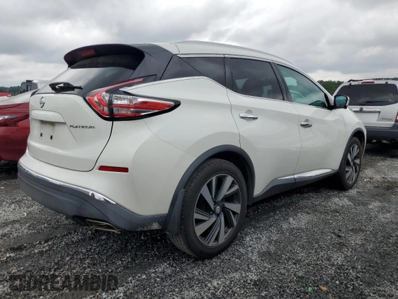 2015 Nissan Murano Platinum с VIN 5N1AZ2MG2FN264857, выставлен на аукционе Copart как лот 57744805 с пробегом 75 970 миль миль и Списание • Salvage title. История ставок и продаж доступна на DreamBid. Изображение 3.