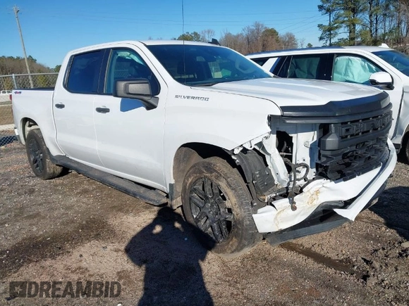 2023 Chevrolet Silverado 1500 Custom with VIN 1GCPDBEK1PZ188722, listed as a IAAI auction lot 41258010 with 45,863 mi miles and . Bid and sale history available at DreamBid. Image 1.