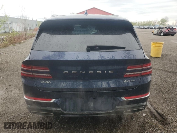 2023 Genesis GV80 with VIN KMUHCESCXPU120743, listed as a Copart auction lot 55306585 with 48,913 mi miles and Salvage title. Bid and sale history available at DreamBid. Image 6.