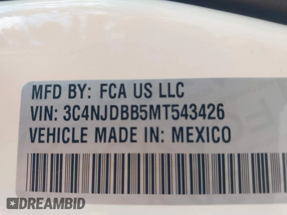 2021 Jeep Compass Altitude с VIN 3C4NJDBB5MT543426, выставлен на аукционе IAAI как лот 42124318 с пробегом 53 341 миль миль и . История ставок и продаж доступна на DreamBid. Изображение 9.