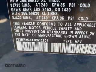 2018 Volkswagen Atlas SEL z VIN 1V2MR2CA4JC512804, wystawiony jako IAAI lot #42528402 z przebiegiem 59 226 mil mil oraz . Historia ofert i sprzedaży dostępna na DreamBid. Obrazek 9.