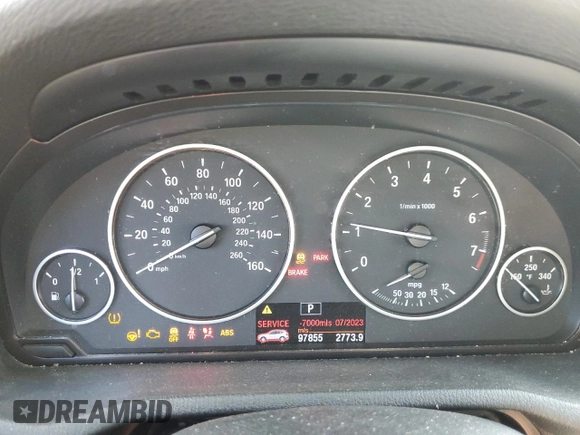 2012 BMW X3 28i with VIN 5UXWX5C56CL725341, listed as a Copart auction lot 52649105 with 97,855 mi miles and Salvage Title. Bid and sale history available at DreamBid. Image 9.