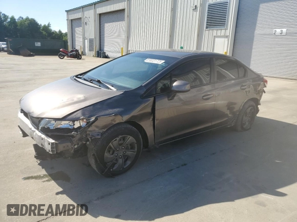 2013 Honda Civic LX with VIN 2HGFB2F58DH533641, listed as a Copart auction lot 58331725 with 79,830 mi miles and Salvage title. Bid and sale history available at DreamBid. Image 1.