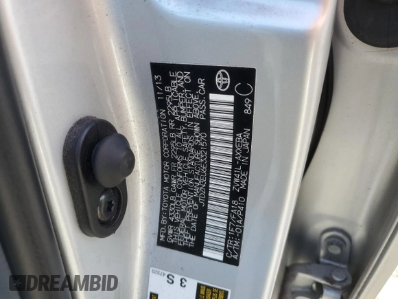2014 Toyota Prius Two z VIN JTDZN3EU6E3321570, wystawiony jako Copart lot #52747505 z przebiegiem 150 740 mil mil oraz Szkoda całkowita • Salvage title. Historia ofert i sprzedaży dostępna na DreamBid. Obrazek 12.