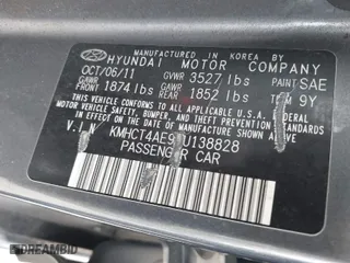 2012 Hyundai Accent GLS with VIN KMHCT4AE9CU138828, listed as a IAAI auction lot 41937954 with 196,201 mi miles. Bid and sale history available at carsss.com. Image 9.