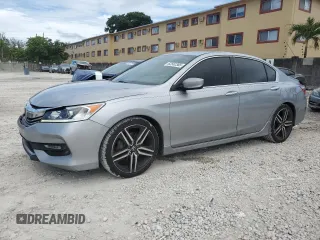 2016 Honda Accord Sport with VIN 1HGCR2F58GA142667, listed as a Copart auction lot 62562385 with 212,663 mi miles and Salvage title. Bid and sale history available at DreamBid. Image 1.