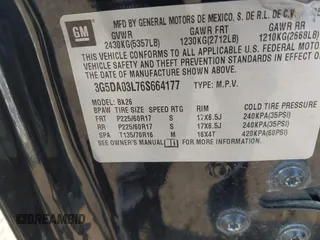 2006 Buick Rendezvous with VIN 3G5DA03L76S664177, listed as a IAAI auction lot 42097677 with 141,140 mi miles and . Bid and sale history available at DreamBid. Image 9.