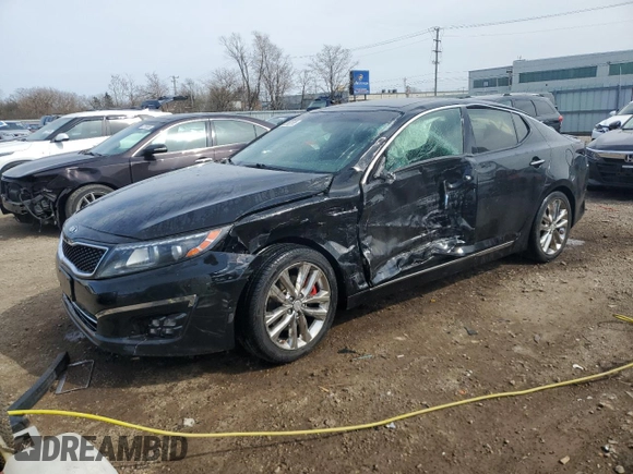 2014 Kia Optima SXL Turbo with VIN 5XXGR4A68EG283932, listed as a Copart auction lot 52962065 with 112,547 mi miles and Salvage title. Bid and sale history available at DreamBid. Image 1.