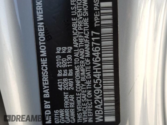 2017 BMW 2 Series 230i with VIN WBA2K9C54HV646717, listed as a Copart auction lot 41997345 with 123,963 mi miles and Salvage Title. Bid and sale history available at carsss.com. Image 14.