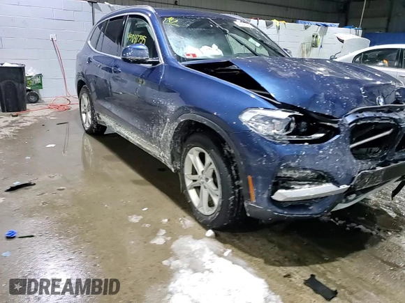 2020 BMW X3 xDrive30i with VIN 5UXTY5C05L9D22391, listed as a Copart auction lot 45843755 with Not Provided miles and Salvage Title. Bid and sale history available at DreamBid. Image 12.