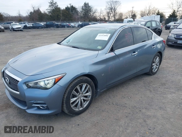 2015 Infiniti Q50 with VIN JN1BV7AR0FM392708, listed as a IAAI auction lot 41593006 with 109,066 mi miles. Bid and sale history available at carsss.com. Image 17.