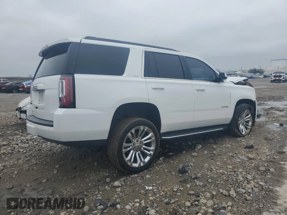 2019 GMC Yukon SLT with VIN 1GKS1BKC6KR236082, listed as a Copart auction lot 45750125 with 0 mi miles and Salvage Title. Bid and sale history available at carsss.com. Image 3.