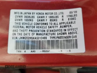 2010 Honda Insight LX with VIN JHMZE2H5XAS012469, listed as a Copart auction lot 59238935 with 271,731 mi miles and Clean title. Bid and sale history available at DreamBid. Image 12.