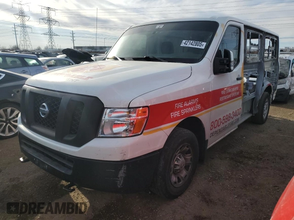2018 Nissan NV SV with VIN 1N6AF0KY8JN805784, listed as a Copart auction lot 42142805 with 115,962 mi miles and Salvage Title. Bid and sale history available at carsss.com. Image 1.