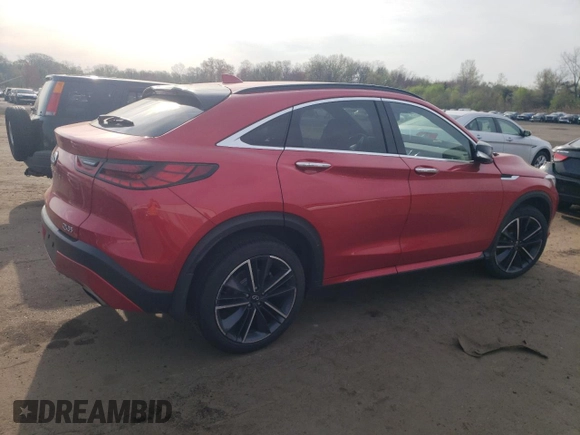 2023 Infiniti QX55 Sensory with VIN 3PCAJ5LR0PF114889, listed as a Copart auction lot 54241355 with 32,363 mi miles and Salvage Title. Bid and sale history available at DreamBid. Image 3.