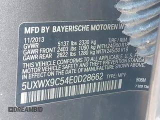 2014 BMW X3 xDrive28i with VIN 5UXWX9C54E0D28662, listed as a IAAI auction lot 41663783 with 97,672 mi miles and . Bid and sale history available at DreamBid. Image 9.
