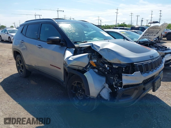2023 Jeep Compass Trailhawk with VIN 3C4NJDDN2PT567047, listed as a IAAI auction lot 42376543 with 41,924 mi miles and . Bid and sale history available at DreamBid. Image 1.