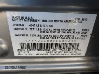 2013 Mitsubishi Outlander Sport SE с VIN 4A4AJ3AU0DE605495, выставлен на аукционе Copart как лот 75622534 с пробегом 180 642 миль миль и Чистый • Clean title. История ставок и продаж доступна на DreamBid. Изображение 13.