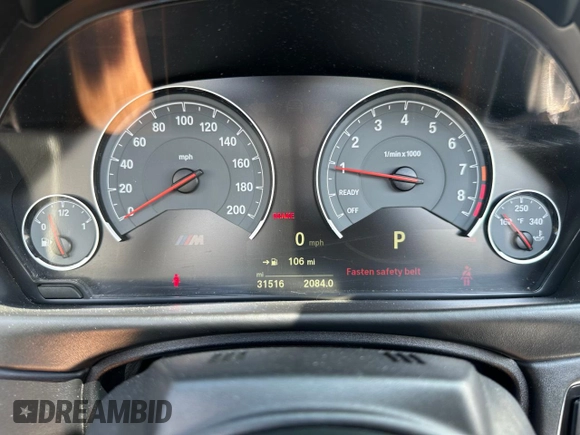 2015 BMW M4 with VIN WBS3U9C56FP967640, listed as a Copart auction lot 63641785 with 31,516 mi miles and Salvage title. Bid and sale history available at DreamBid. Image 8.