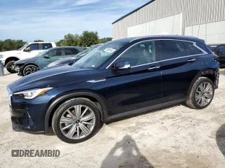 2021 Infiniti QX50 SENSORY with VIN 3PCAJ5CB3MF120474, listed as a Copart auction lot 79601944 with 17,395 mi miles and Salvage Title. Bid and sale history available at carsss.com. Image 1.