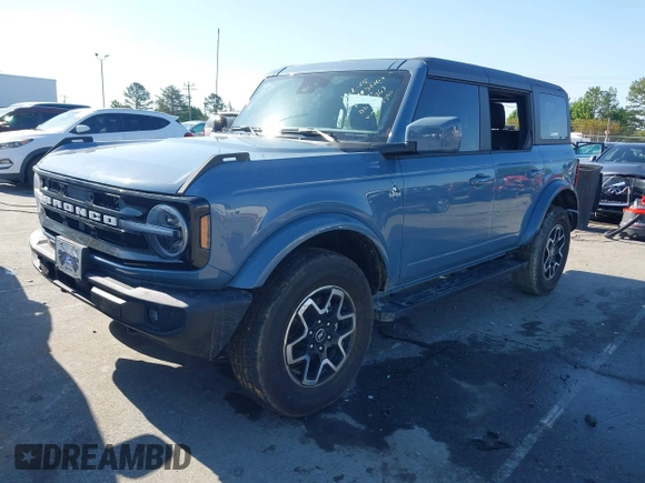 2024 Ford Bronco Outer Banks with VIN 1FMDE8BH8RLB07390, listed as a IAAI auction lot 41984960 with 4,528 mi miles and . Bid and sale history available at DreamBid. Image 17.