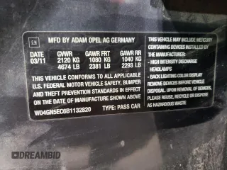 2011 Buick Regal CXL RL1 с VIN W04GN5EC6B1132820, выставлен на аукционе Copart как лот 55699915 с пробегом 180 899 миль миль и Чистый • Clean title. История ставок и продаж доступна на DreamBid. Изображение 12.