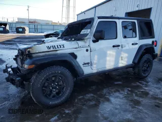 2021 Jeep Wrangler Unlimited Sport S with VIN 1C4HJXDG1MW724816, listed as a Copart auction lot 46464185 with Not Provided miles and Salvage Title. Bid and sale history available at carsss.com. Image 1.