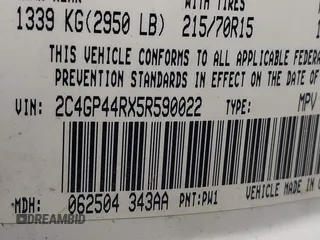 2005 Chrysler Town & Country LX with VIN 2C4GP44RX5R590022, listed as a IAAI auction lot 42058881 with 191,272 mi miles and . Bid and sale history available at DreamBid. Image 9.