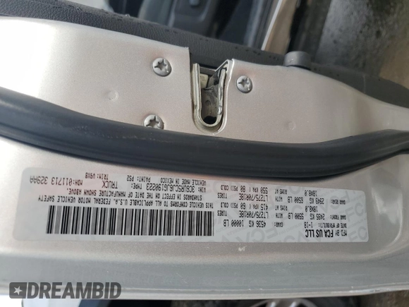 2018 Ram 2500 Tradesman with VIN 3C6UR5CJ6JG190223, listed as a Copart auction lot 58496315 with 87,978 mi miles and Salvage title. Bid and sale history available at DreamBid. Image 12.