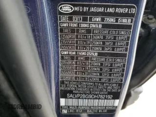 2013 Land Rover Range Rover Evoque Pure Plus with VIN SALVP2BG9DH782192, listed as a Copart auction lot 44839185 with 132,091 mi miles and Clean Title. Bid and sale history available at carsss.com. Image 13.