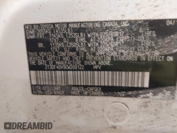 2012 Toyota RAV4 Limited с VIN 2T3DF4DV9CW209122, выставлен на аукционе IAAI как лот 41405233 с пробегом 146 661 миль миль и . История ставок и продаж доступна на DreamBid. Изображение 9.