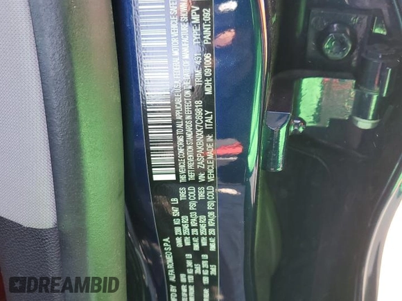 2019 Alfa Romeo Stelvio Ti z VIN ZASPAKBNXK7C69818, wystawiony jako Copart lot #45372505 z przebiegiem 51 015 mil mil oraz Szkody całkowita. Historia ofert i sprzedaży dostępna na DreamBid. Obrazek 12.