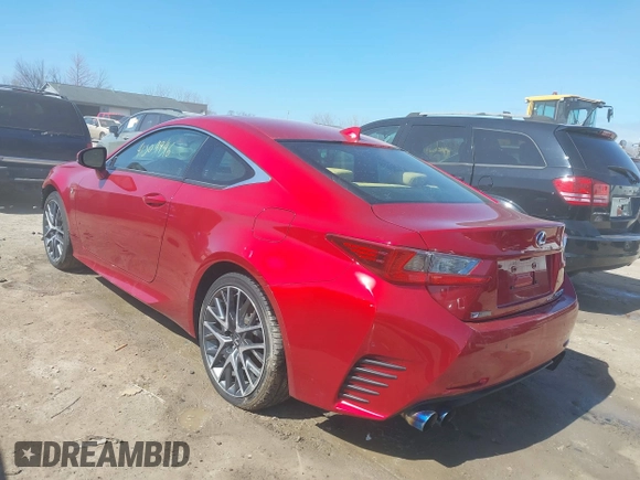 2015 Lexus RC 350 F Sport with VIN JTHSE5BC7F5004605, listed as a IAAI auction lot 41730394 with 68,713 mi miles and . Bid and sale history available at DreamBid. Image 3.
