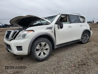 2017 Nissan Armada Platinum with VIN JN8AY2NF0H9300851, listed as a Copart auction lot 88051985 with 0 mi miles and Salvage Title. Bid and sale history available at carsss.com. Image 1.