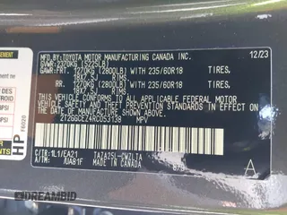 2024 Lexus NX 350 Premium with VIN 2T2GGCEZ4RC053138, listed as a IAAI auction lot 42086893 with 8,335 mi miles and . Bid and sale history available at DreamBid. Image 9.