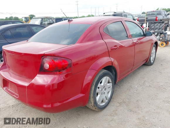 2014 Dodge Avenger SE with VIN 1C3CDZAB0EN147245, listed as a IAAI auction lot 42127010 with 161,260 mi miles. Bid and sale history available at carsss.com. Image 4.