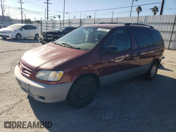 2002 Toyota Sienna CE with VIN 4T3ZF19CX2U458085, listed as a Copart auction lot 79036824 with 269,127 mi miles and Salvage Title. Bid and sale history available at carsss.com. Image 1.