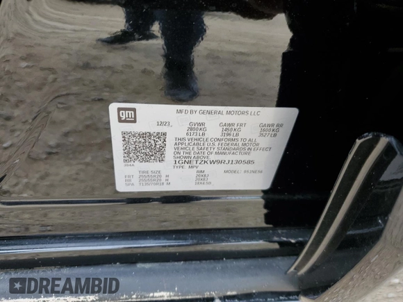 2024 Chevrolet Traverse z VIN 1GNETZKW9RJ130585, wystawiony jako Copart lot #73790304 z przebiegiem Nie podano mil oraz Szkoda całkowita • Salvage title. Historia ofert i sprzedaży dostępna na DreamBid. Obrazek 13.