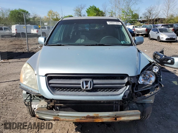 2003 Honda Pilot EX with VIN 2HKYF18493H587563, listed as a Copart auction lot 54897205 with 120,408 mi miles and Salvage Title. Bid and sale history available at carsss.com. Image 5.