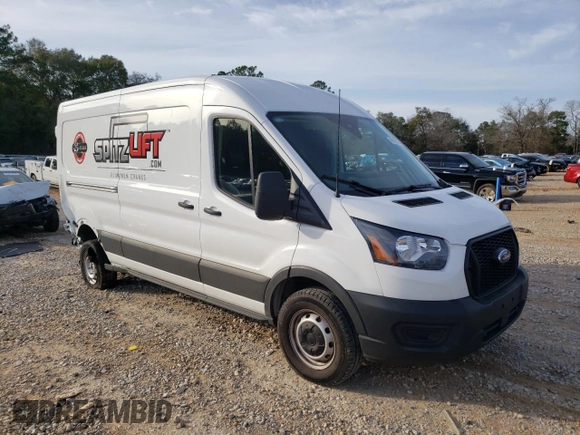 2023 Ford Transit Cargo with VIN 1FTBR1C86PKB77317, listed as a Copart auction lot 45195975 with 15,223 mi miles and Salvage Title. Bid and sale history available at DreamBid. Image 4.