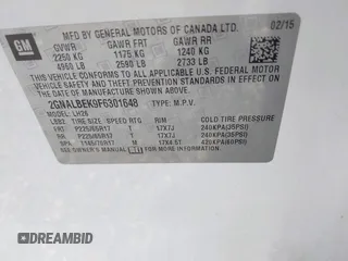 2015 Chevrolet Equinox LT with VIN 2GNALBEK9F6301648, listed as a IAAI auction lot 41205404 with 117,490 mi miles. Bid and sale history available at carsss.com. Image 9.