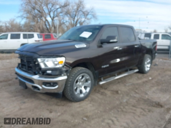 2019 Ram 1500 Big Horn/Lone Star with VIN 1C6SRFFT7KN781986, listed as a IAAI auction lot 41725219 with 62,351 mi miles. Bid and sale history available at carsss.com. Image 2.