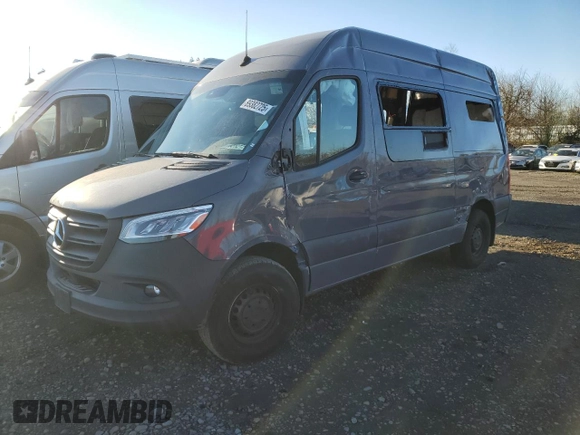 2023 Mercedes-Benz Sprinter with VIN W1Y4NBHY9PT139900, listed as a Copart auction lot 89382725 with 2,836 mi miles and Salvage Title. Bid and sale history available at DreamBid. Image 1.