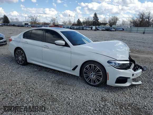 2019 BMW 5 Series 530i xDrive with VIN WBAJA7C50KG911549, listed as a Copart auction lot 50158135 with 91,390 mi miles and Salvage title. Bid and sale history available at DreamBid. Image 4.