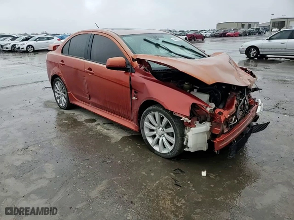 2010 Mitsubishi Lancer GTS with VIN JA32U8FW8AU020223, listed as a Copart auction lot 44645215 with 0 mi miles and Salvage Title. Bid and sale history available at carsss.com. Image 10.