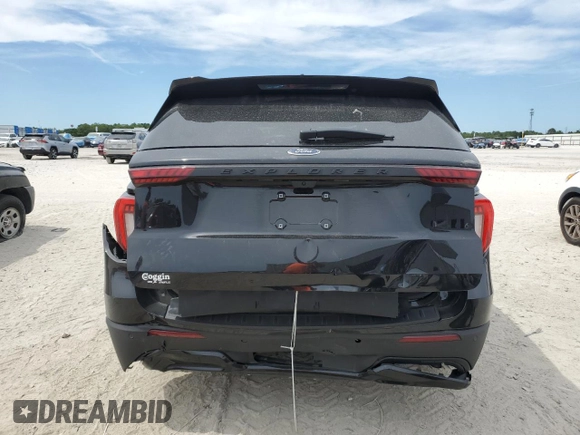 2025 Ford Explorer ST-Line with VIN 1FMUK7KH6SGA95371, listed as a Copart auction lot 57572985 with 8,833 mi miles and Salvage title. Bid and sale history available at DreamBid. Image 6.